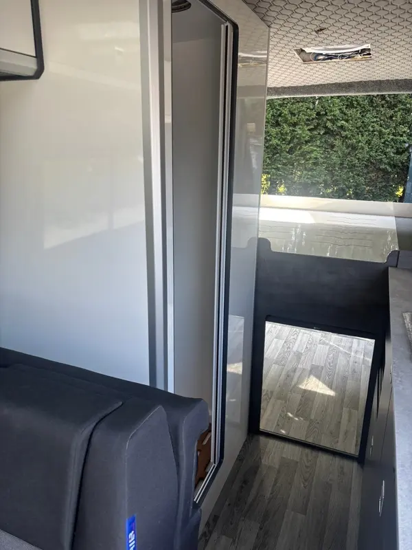 Shower / Toilet Cubicle with Roller Door & Shower Tray, a real build